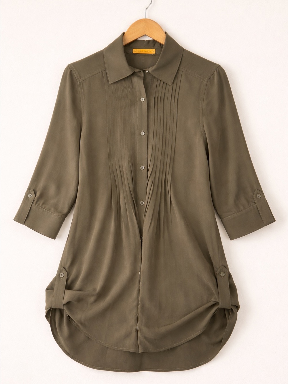 Alice and Olivia Draped Dress Small Olive Green